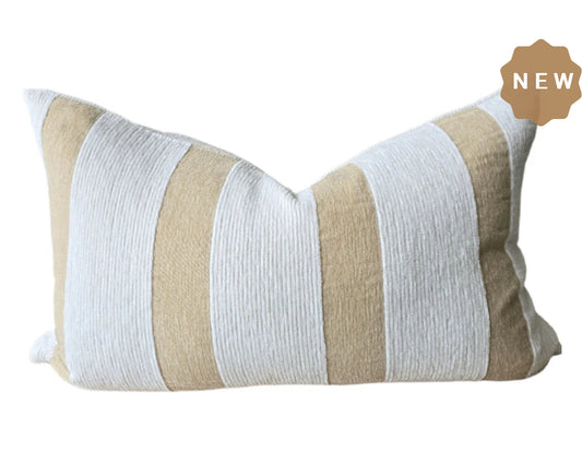 Macey- Palma Corduroy Cushion 40 x 60cm Lumbar - Off White | Sand