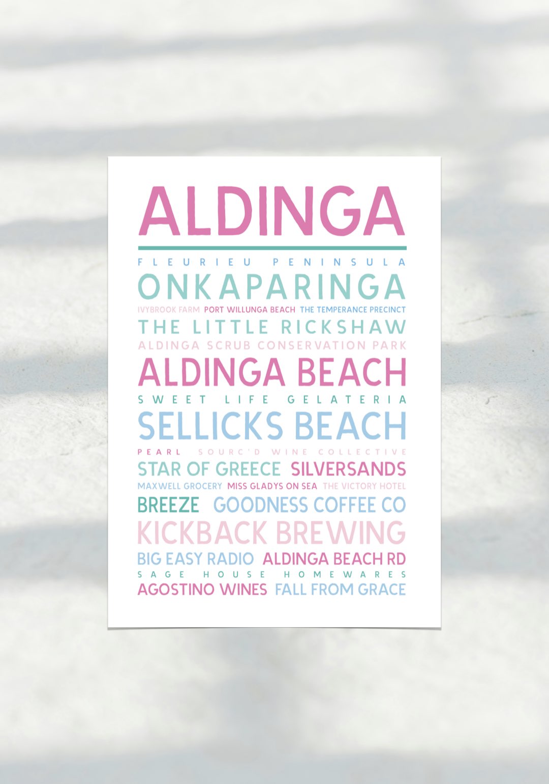 Aldinga Typo Travel Print
