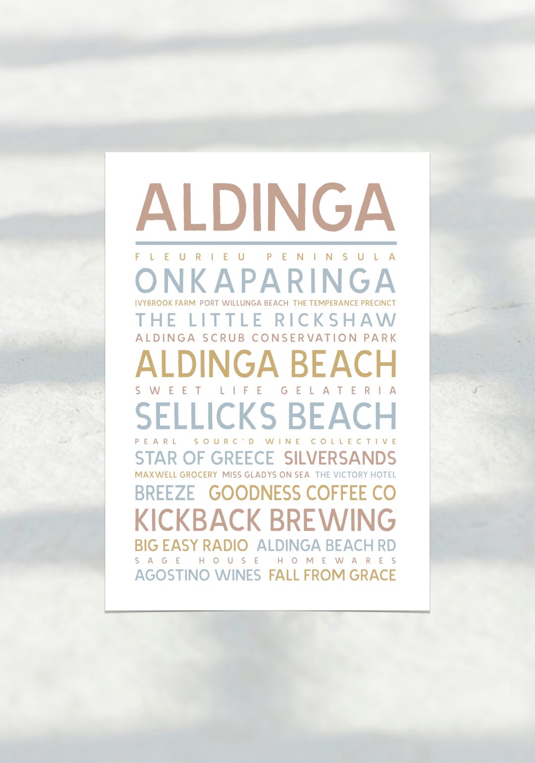 Aldinga Typo Travel Print
