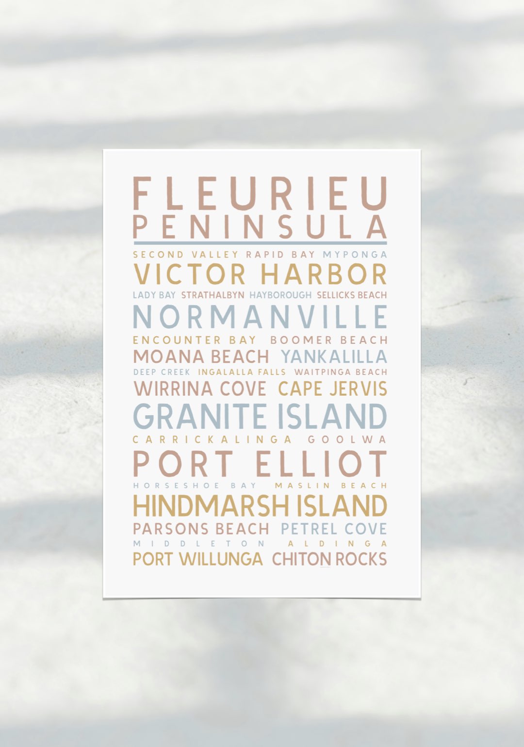 Fleurieu Typo Travel Print