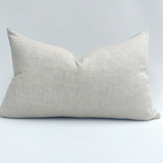 Macey- Font Velvet/ Linen Cushion 40x60cm -Grey