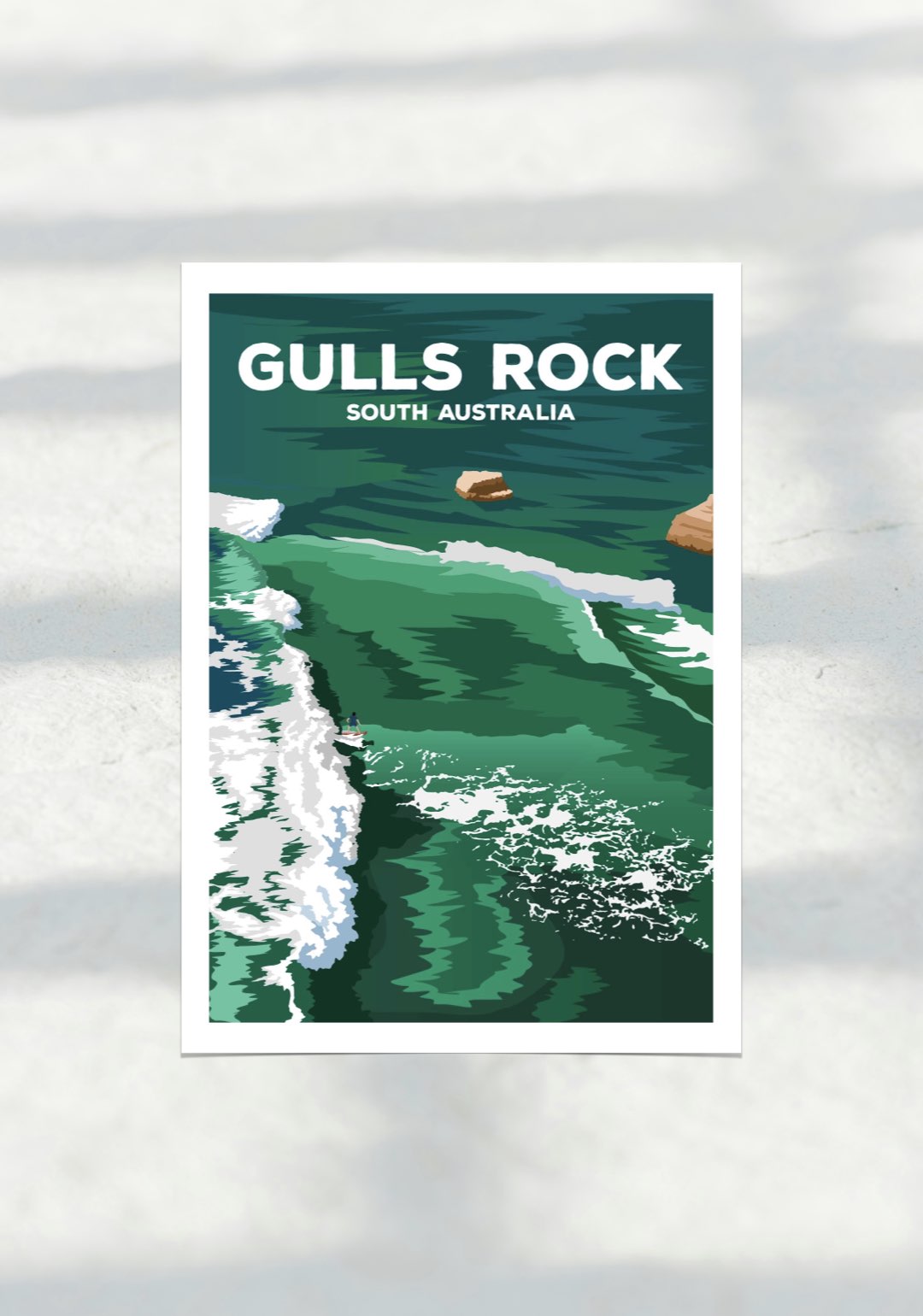 Gulls Rock Travel Print