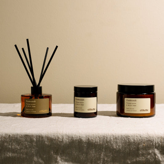 Eumundi Candles & Diffuser in Pomegranate & Wild Sage