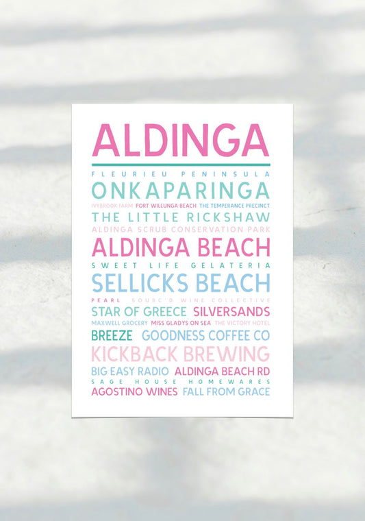 Aldinga Typo Travel Print