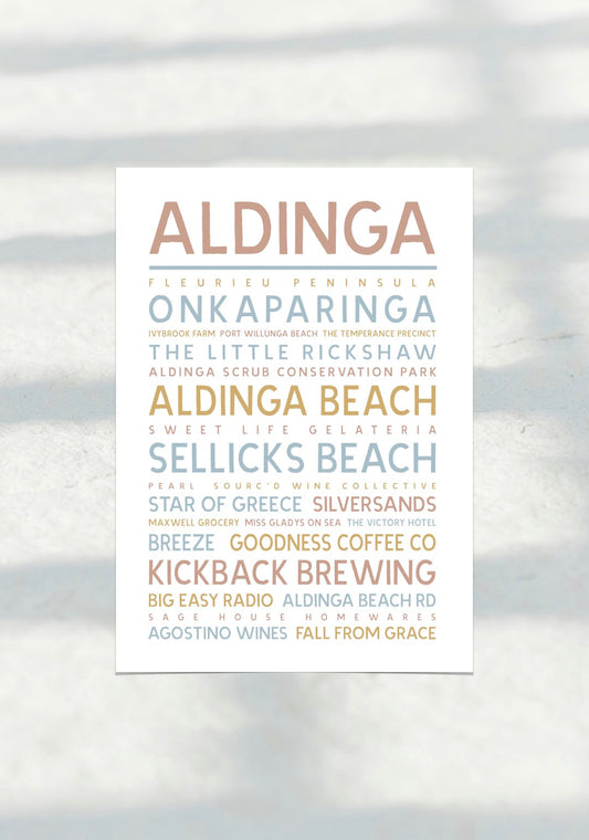 Aldinga Typo Travel Print