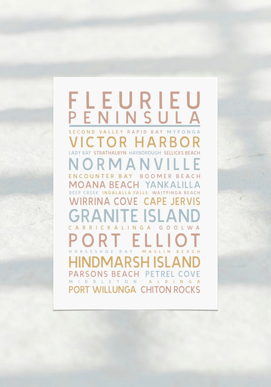 Fleurieu Typo Travel Print
