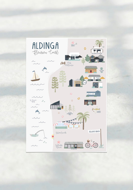 Aldinga Map Travel Print