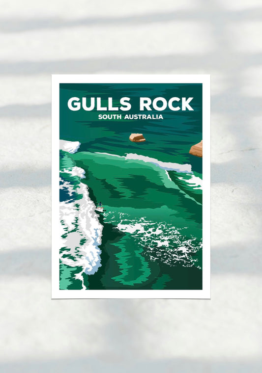 Gulls Rock Travel Print